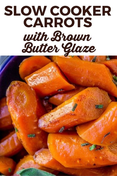 These slow cooker carrots are glazed to perfection with sweet brown butter and a secret ingredient that enhances their flavor. Perfect as an easy side dish for Thanksgiving or Christmas, these tender carrots are sure to be a hit at your holiday meal. Honey Carrots Crockpot, Carrots Instant Pot, Secretly Healthy Recipes, Candied Carrots Recipe Crockpot, Candied Carrots Crockpot, Honey Brown Sugar Carrots Crock Pot, Glazed Carrots For A Crowd, Crockpot Baby Carrots Thanksgiving, Crock Pot Carrots