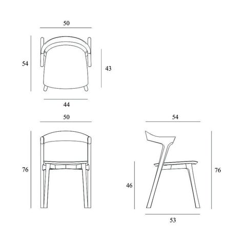 Oak Bok Dining Chair in Various Finishes – BURKE DECOR Dinning Chair Dimension, Chairs Drawing, Furniture Details Drawing, Minimal Dining, Chair Drawing, Oak Chair, Timeline Design, Furniture Design Chair, Round Chair