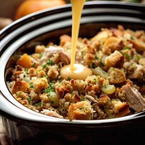 4-Ingredient Slow Cooker Chicken with Stuffing Chicken With Stuffing, Chicken And Stuffing, Chicken Stuffing, Stuffing Ingredients, Stuffing Casserole, Best Chicken, Stuffing Recipes, Cook Chicken Breast, Crockpot Recipes Slow Cooker