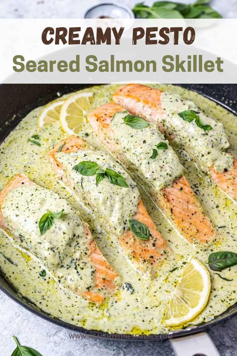 Creamy Pesto Salmon Pasta, Fish Pesto Recipes, Salmon Pesto Sandwich, Salmon Recipes With Pesto, Salmon Recipes With Pesto Sauce, Keto Pesto Salmon, Fish With Pesto Recipes, Mahi Pasta Recipes, Creamy Pesto Salmon