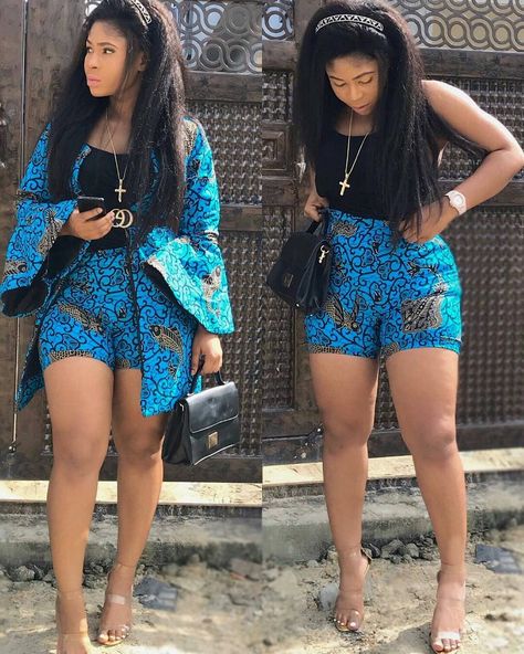 @becky_oguma -  You Can’t Fulfill Your Calling In Your Comfort Zone... Ankara Shorts, Native African, African Ladies, Ghanaian Fashion, Best African Dresses, Short African Dresses, Naija Fashion, African Fashion Ankara, W Magazine