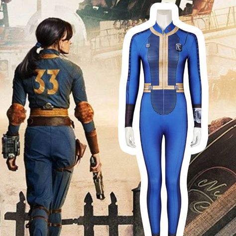 🔥Fallout Vault 33 Lucy Cosplay Costume Women's Jumpsuit #Takerlama 👄$48.90, Free shipping now, shop it. 👉https://www.takerlama.com/products/fallout-vault-33-lucy-cosplay-costume-womens-jumpsuit-takerlama?VariantsId=61834 #fallout #vault #Fallout76 #cosplaygirl #halloweencostume Fallout Costume Women, Diy Fallout Costume, Fallout Halloween Costume, Fallout Jumpsuit, Fallout Outfits, Lucy Fallout, Lucy Cosplay, Fallout Costume, Fallout Cosplay