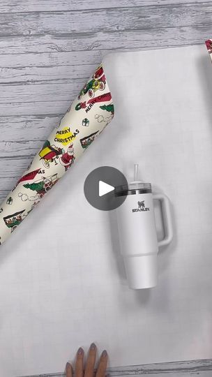 Wrapping A Stanley Cup, Stanley Stuffers, Wrapping A Tumbler Gift, Wrapping A Cup Gift, Wrapping A Water Bottle Gift, How To Gift Wrap A Tumbler, How To Wrap A Mug Gift, How To Wrap A Tumbler For Christmas, How To Wrap A Stanley Cup