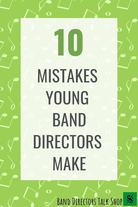 Young band directors and first year music teachers, this article is for you! Learn about the top 10 mistakes that young band directors make such as poor programming, lack of planning, not establishing relationships, rushing the fundamentals, marketing your music program, making excuses, fixing your ego and more! Valuable lessons for beginning band teachers, middle school band directors, and high school band directors! #banddirectorstalkshop #banddirector Middle School Band Room, Band Teacher Aesthetic, Band Room Ideas High School, Band Classroom, Music Classroom Management, Band Tips, Teacher Middle School, Middle School Band, Band Room