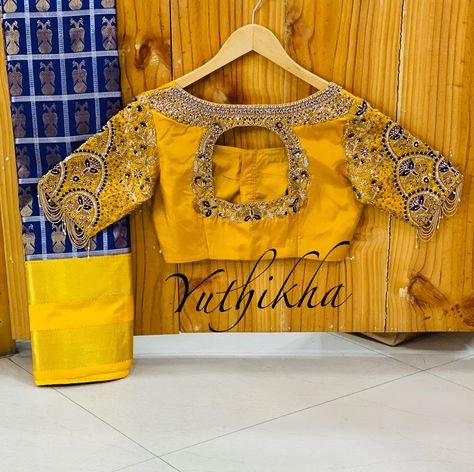 Intricate embroidered blouses !! Yuthika Blouse Design, Ghagra Design, Bride Blouses, Blouse Designes, Choli Blouse Design, Embroidered Blouses, Embroidery Embellishments, Bridal Blouses, Blouse Designs High Neck