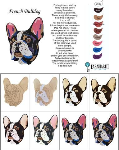 French Bulldog-DIY Pop Art Paint Kit-Earnhardt Collection Dog Sketching, Dog Painting Pop Art, French Bulldog Painting, French Bulldog Breed, French Bulldog Art, Custom Pet Art, Frenchie Bulldog, Animal Portraits Art, Dog Sketch