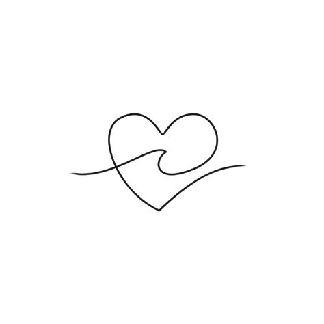 Simple Heart Tattoos, Ear Tattoo Ideas, Petite Tattoos, Cute Tiny Tattoos, Small Hand Tattoos, Line Art Tattoos, Discreet Tattoos, Waves Tattoo, Subtle Tattoos