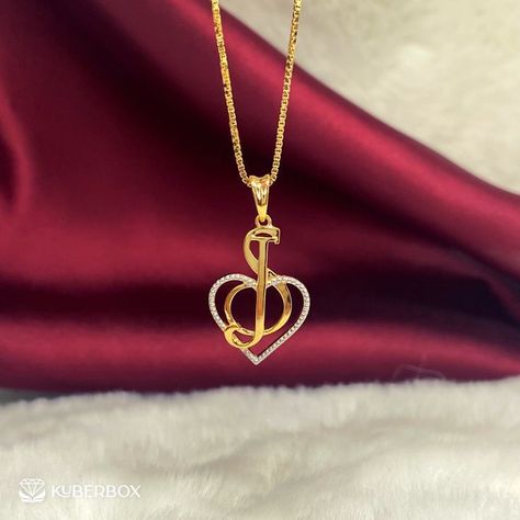 S Locket Letter Gold, Necklace Name Design, Gold Letter Pendants, Small Earrings Gold, Anting Manik, Heart Cross Necklace, Couple Ring Design, Gold Pendent, Locket Design