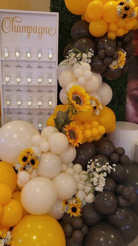 Focal Points & Balloons🎈’s Instagram profile post: “Invest in yourself‼️ #ITeach ✍️🏾📓 . . . . . New Classes every Month! Join when you can ‼️ . . . . #BrunchAndBalloons Elizabeth, NJ -7/3-…” Sunflower Balloon Garland Backdrop, Sunflower Balloon Backdrop, Sunflower Theme Backdrop, Sunflower Western Party, Cow And Sunflower Birthday Theme, Sunflower Balloon Decor, Sunflower Decorations Party, Sunflower Balloon Arch, Sunflower Theme Baby Shower Ideas