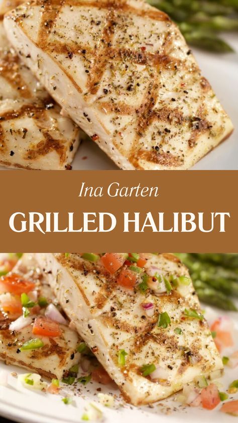 Ina Garten Grilled Halibut Bbq Halibut Recipes, Halibut Recipes Grilled, Best Halibut Recipes, Halibut Steaks, Grilled Halibut Recipes, Halibut Recipe, Barefoot Contessa Recipes, Dried Dill, Grilled Halibut