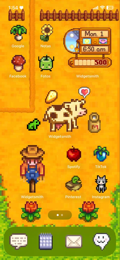 #stardew #stardewvalley #homescreen #wallpaper #iphone Stardew Valley Home Screen, Stardew Wallpaper Desktop, Stardew Valley Iphone Layout, Stardew Wallpaper Iphone, Stardew Valley Homescreen, Stardew Valley Wallpaper Desktop, Stardew Valley Lockscreen, Stardew Wallpaper, Stardew Valley Wallpaper Iphone