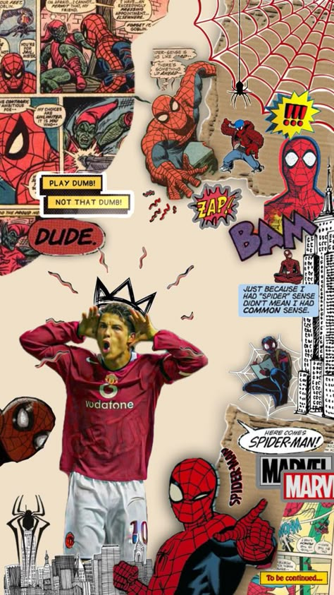 Spider Art Cute, Cristiano Aesthetic, Football Wallpaper Iphone, Iphone Background Inspiration, Wallpaper Spiderman, Spiderman Comic Art, Luxurious Gifts, Football Artwork, Cr7 Jr