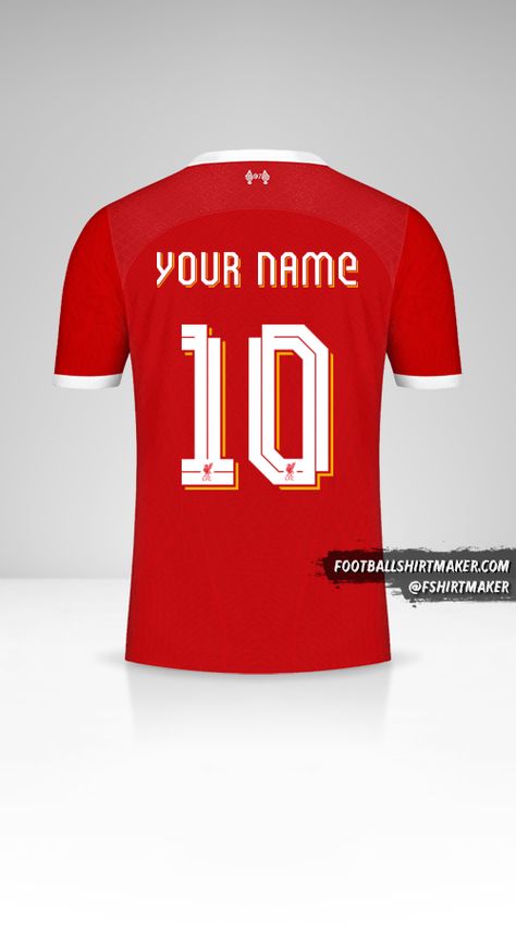 Create your image of Liverpool FC 2023/2024 Cup football shirt personalized with your name and number, you can use them as a profile picture avatar, mobile wallpaper, stories or print them. Use Liverpool FC... Liverpool Fc Kit, Liverpool Fc Shirt, Liverpool Shirt, Camisa Liverpool, Liverpool Logo, Custom Football Shirts, Cup Football, Custom Football, Shirt Maker