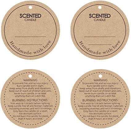 Amazon.com : CandMak Candle Hang Tags, 160pcs 2" Diameter Handmade with Love Scented Candle Labels, Warning Labels for Candle Making : Arts, Crafts & Sewing Incense Packaging, Candle Tags, Hanging Candles, Warning Labels, Candle Labels, Candle Shapes, Bath Bomb, Handmade Candles, Handmade With Love