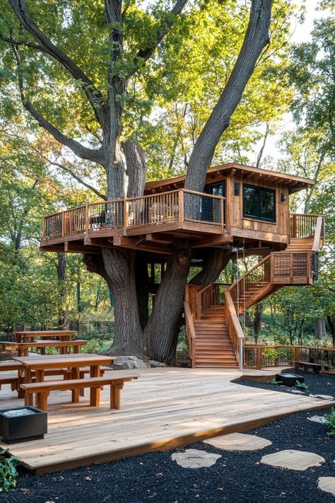 20 Luxury Tree Houses You Dreamed of As a Child Tree House Cabin Plans, Tree House Guest House, Tree House Cabins, Tree House With Swings, Tree House Adults, Tree Houses For Adults, House With Tree Inside, Tropical Tree House, Tree House Homes