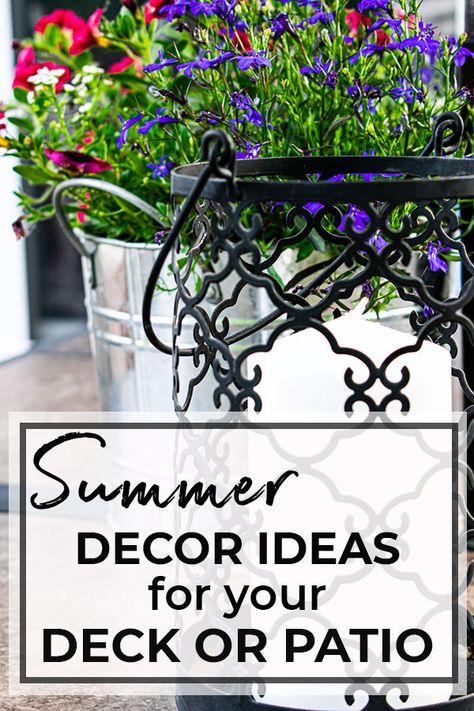 Deck Decorating On A Budget, Summer Deck Decor, Outdoor Deck Decorating, Deck Or Patio, Diy Steps, Summer Deck, Metal Outdoor Furniture, Back Deck Decorating, Tips To Save Money