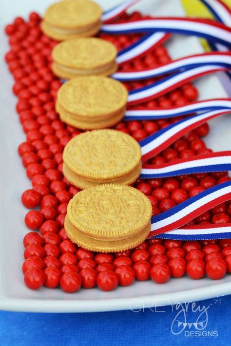 Olympics Summer Party Ideas | Photo 1 of 51 Gymnastics Theme Birthday, Summer Olympics Party, Gymnastics Theme Birthday Party, Swim Team Party, Gymnastics Birthday Cakes, Olympic Theme Party, Olympics Party, Summer Party Ideas, Gymnast Birthday Party