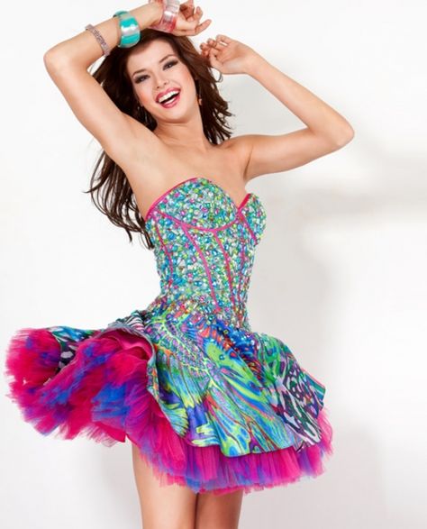 I don't think I've ever seen such perfect colors on a dress! Colorful Homecoming Dresses, Junior Prom Dresses Short, Jovani Homecoming Dresses, Prom Dress 2012, Pinup Dress, Tulle Skirt Dress, Elegant Dresses Short, Prom Dresses Jovani, Designer Mini Dresses