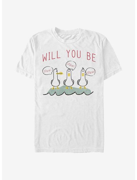 Disney Pixar Finding Nemo Will You Be Mine T-Shirt Mine Mine, T Shirts White, T Shirt Image, Finding Nemo, Big And Tall Outfits, Fitted Dress Shirts, Be Mine, Disney Shirts, Big & Tall