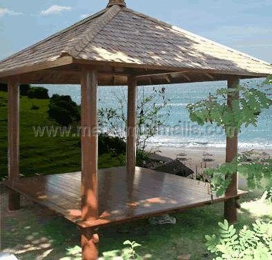 Bali Huts, Bali Design, Gazebo Plans, Wooden Gazebo, Bamboo House, Garden Gazebo, Beautiful Patios, Patio Roof, Beach House Design