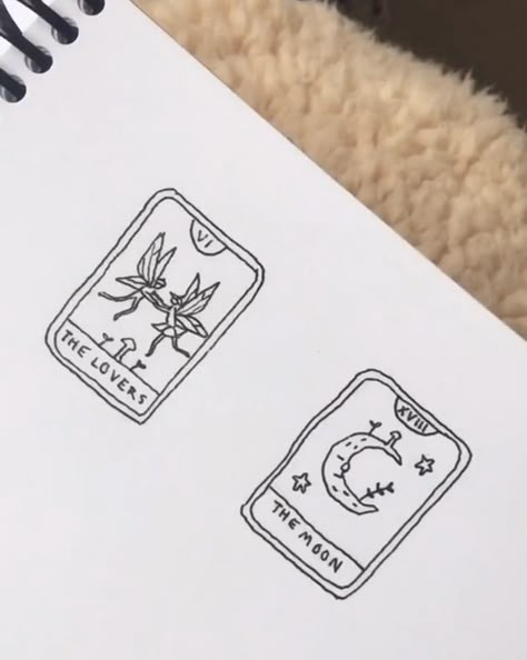 Mini Tarot Card Tattoo, Tiny Tarot Card Tattoo, Matching Tarot Card Tattoo, 4 Season Tattoo, Tarot Card Doodle, Small Tarot Tattoo, Tattoo Ideas Tarot, Tarot Cards Tattoo Ideas, Tarot Card Tattoo Minimalist