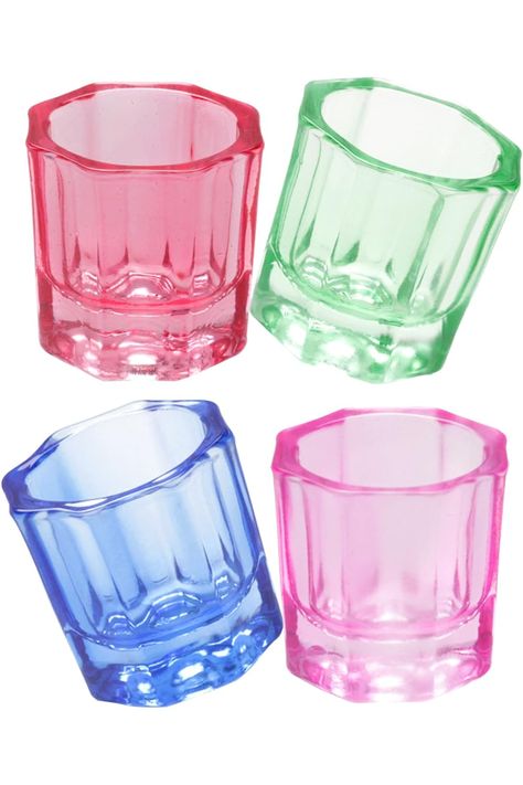 Drehdy 4 Pack Dappen Dish Cups for Nail Art Acrylic Liquid, Acrylic Powder Holder, Acrylic Glass Jar Dampen Dish Liquid Cup for Nail Art Manicure Care Tools(4 color) Dappen Dish, Dappen Dishes, Nail Art Acrylic, Acrylic Liquid, Pedicure Nail Art, Acrylic Powder, Nail Drill, Pedicure Nails, Nail Art Tools