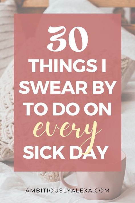 what to do on a sick day Massage When Sick, Things To Do When Your Sick And Bored At Home, Selfcare When Sick, Sick Day Remedies, Self Care When You Are Sick, Hacks For When Your Sick, Aesthetic Sick Day Routine, Exercise When Sick, What To Do While Sick