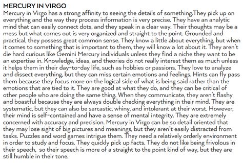 Virgo Mercury, Mercury Retrograde In Virgo, Mercury In Virgo, Mercury In Virgo Woman, Full Moon In Virgo, Virgo Correspondences, Midheaven In Virgo, September Baby, Leo Rising