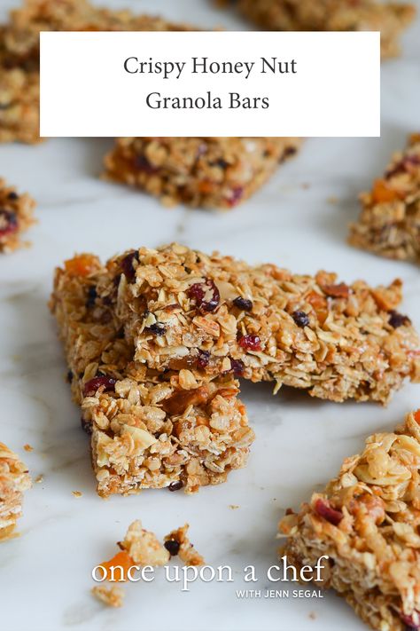 Crispy Honey Nut Granola Bars Nut Granola Bars, Crispy Granola, Healthy Calories, Bars Healthy, Once Upon A Chef, Honey Granola, Nut Granola, Granola Recipe Bars, Homemade Granola Bars