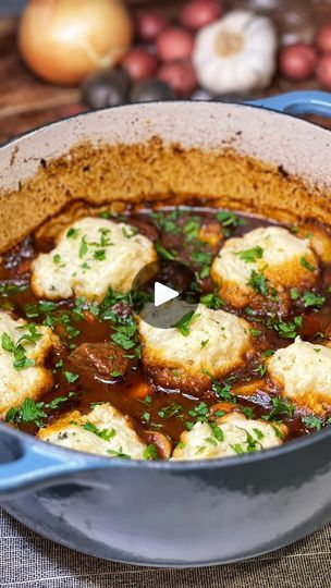 Beef Barley Stew, Stew With Dumplings, Beef Stew With Dumplings, Fluffy Dumplings, Guinness Beef Stew, Stew And Dumplings, Beef Barley, Dumplings Recipe, Beef Meat