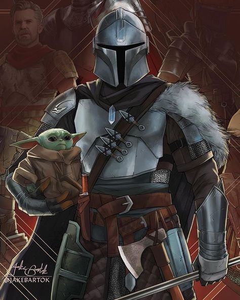 Jake Bartok on Instagram: “Medieval Mando Monday? Wishing for a Book of Boba Fett trailer one day. These are part of a larger Mandalorian piece done earlier in the…” Clone Trooper Fives, Jake Bartok, Star Wars Characters Pictures, Star Wars Jokes, Star Wars Artwork, Star Wars Fan Art, Star Wars Pictures, Clone Trooper, Star Wars Fandom