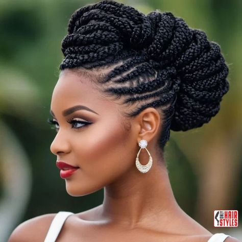 Twisted Updo | 30 Top Hairstyles For Black Women (Trending For 2024) In the ever-evolving world of fashion and beauty, hairstyles play a crucial role in expressing individuality and embracing cultural diversity. For black women, the versatility of hair textures opens up a myriad of possibilities for creative and trendsetting styles. As we step into 2024,. Braided Bridal Hairstyles Black Women, Braided Hair Updo Wedding, Black Updo Braid Hairstyles, Natural Hairstyles For Black Women Mohawk, Braids Bridal Hairstyles African, Locs Updo Styles, Braid Updo For Black Women, Locs Hair Styles, Quick Braided Hairstyles For Black Women