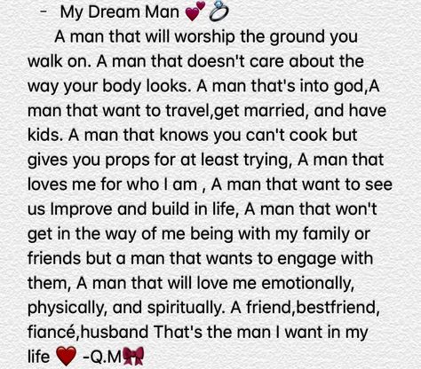 Every woman knows what she wants in a man. Things I Want In A Man, What I Want In A Man, Healthy Partnership, What Do Men Want, What U Want, Never Married, Dream Man, Ideal Man, Types Of Women