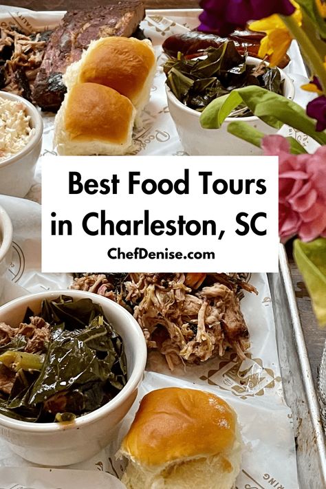 Carolina-style BBQ on the best food tours in Charleston, SC Charleston Sc Food, Snow Places, Charleston Food, Southern Travel, Trip Destinations, Edc Bag, International Food, Food Tour, Cooking Class