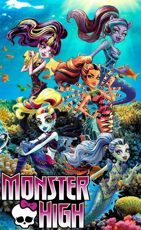 Monster High Posters, High Posters, Great Scarrier Reef, Monster High Mermaid, Monster High Wallpaper, Monster High Room, Girly Cartoons, High Wallpaper, Monster High Fanart