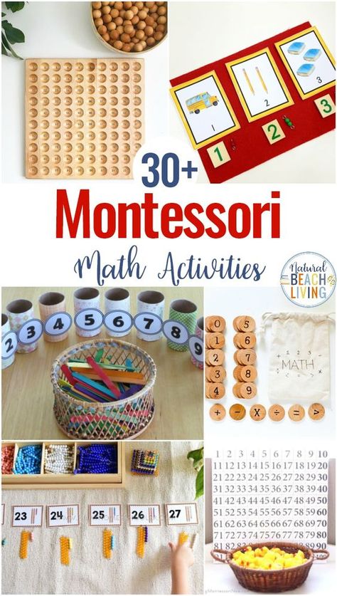 30+ Montessori Math Activities for Preschool and Kindergarten, Montessori math is full of hands-on learning activities, Montessori Math at Home, Montessori Printables and Montessori activities, plus, Montessori materials for home and classroom #Montessori #Montessoriactivities Montessori Preschool Classroom, Math Activities For Preschool, Math Montessori, Montessori Math Activities, Montessori Activities Preschool, Montessori Kindergarten, Montessori Printables, Montessori Lessons, Math Activities For Kids