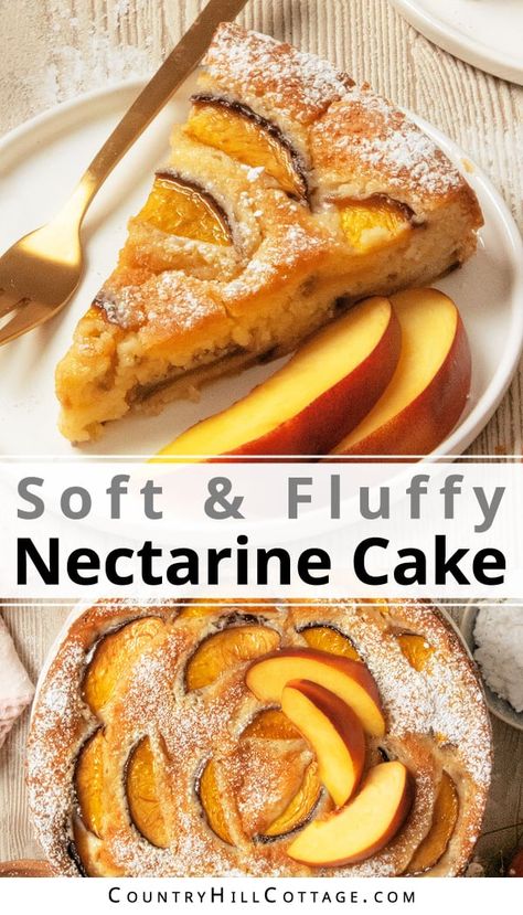 Plum And Nectarine Dessert, Yellow Nectarine Recipe, Things To Make With Nectarines, Nectarine Cake Recipe, Stone Fruit Desserts, Ripe Nectarines Recipe, Baking With Nectarines, Easy Nectarine Recipes Desserts, Dessert With Nectarines