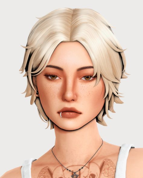 The Sims 4 Cc Men Hair Fluffy, Sims Short Hair Female, Pixie Haircut Sims 4 Cc, Sims 4 Cc Nonbinary Hair, Short Sims Hair Cc, Sims Hair Cc Short, Nonbinary Sims 4 Cc, Sims 4 Ears Presets, Sims 4 Short Ponytail