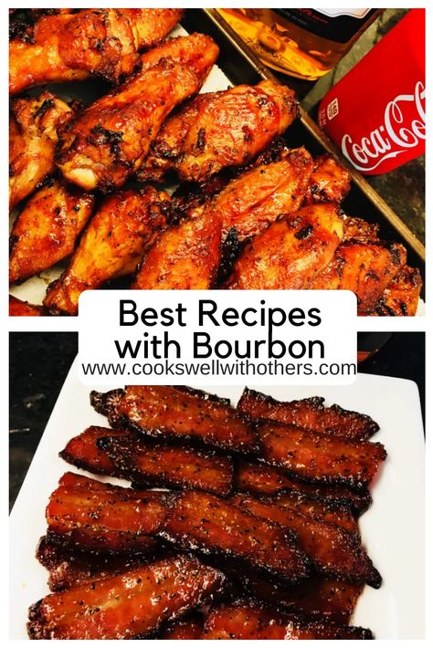 Best Recipes with Bourbon - Cooks Well With Others Recipes With Bourbon, Cooking With Bourbon, Bourbon Glazed Salmon, Slow Cooker Salmon, Glazed Chicken Wings, Bourbon Recipes, Bourbon Glaze, Bourbon Chicken, Glazed Chicken