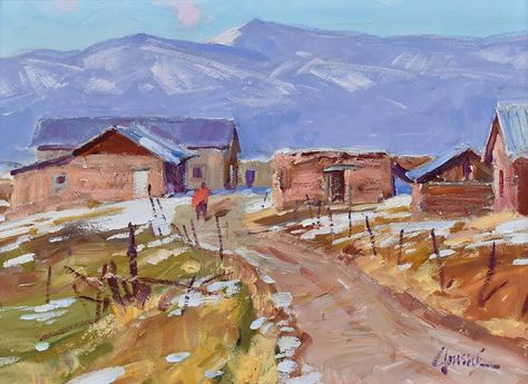 'Early February in Truchas' by Walt Gonske #artpic.twitter.com/tVy1lfquhM Impressionism Landscape, Landscape Oil Paintings, Western Art, Oil Painting Landscape, Oil Paintings, Impressionism, Cool Art, Oil Painting, Art Painting