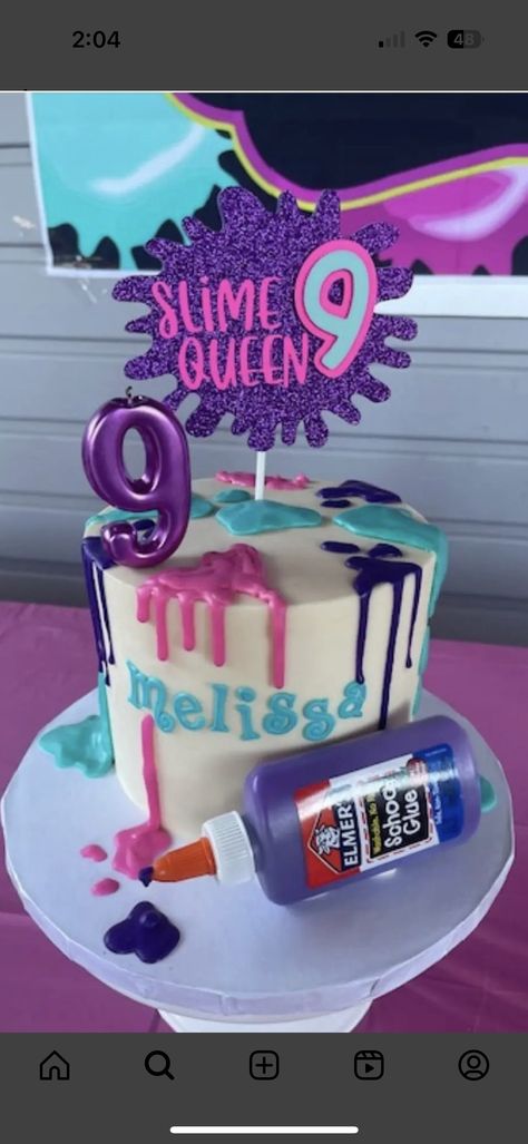 Slime Inspired Birthday Cake, Slime Party Cake Ideas, Slime Party Cake, Slime Cake Ideas Girl, Slime Themed Birthday Cake, Slime Cake Ideas, Slime Party Ideas Decoration, Girls 8th Birthday Cake, Slime Birthday Party Ideas