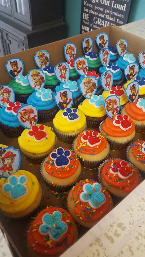 Cupcakes Pow Patrol, Paw Patrol Cake And Cupcakes, Paw Patrol Cupcakes Ideas, Paw Patrol Muffins, Paw Patrol Birthday Cupcakes, Paw Patrol Cupcake Cake, Paw Patrol Ideas, Paw Patrol Cake Ideas, Cupcakes Paw Patrol