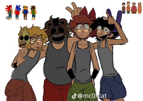 South Park Main Four Fanart, Main Four South Park Fanart, The Main Four South Park, South Park X Fnaf, Main 4 South Park Fanart, The 4 Tormentors Fanart, Fnaf South Park, Mc0hlat South Park, South Park Fnaf