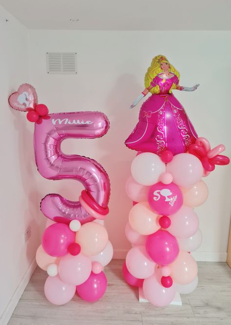 Barbie Balloon Columns, Barbie Theme Balloon Garland, Barbie Balloons, Barbie Birthday Balloons, Barbie Birthday Party Balloon Garland, Barbie Balloon Bouquet, Princess Balloon Columns, Malibu Barbie Balloon Garland, Barbie Balloon Wall Backdrop