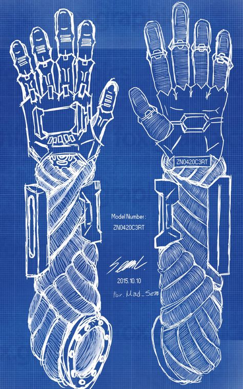 Cyborg arm Blueprint ver. by TombstoneCC on DeviantArt Basement Posters, Robot Blueprint, Robotics Aesthetic, Magic Attack, Glasses Drawing, Cybernetic Arm, Voltron Force, Robot Hand, Mechanical Engineering Design