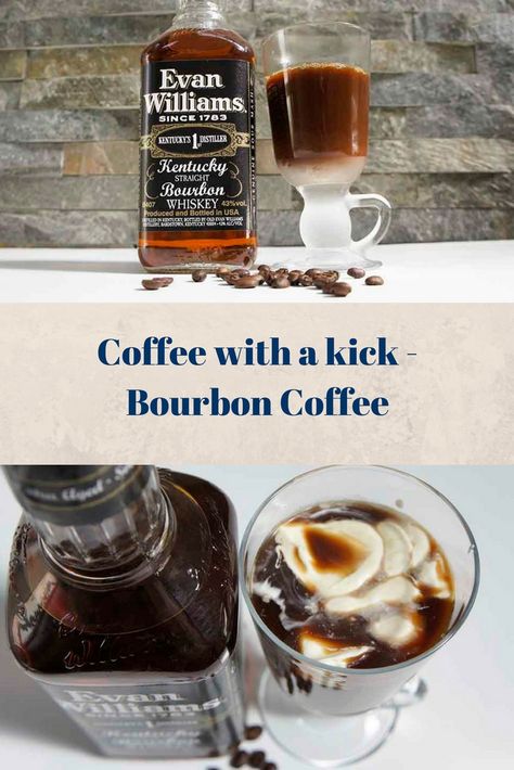 Bourbon Coffee Drink, Bourbon Coffee Cocktails, Whiskey And Coffee, Whisky Recipes, Cafeteria Decor, Evan Williams Bourbon, Bourbon Coffee, Bourbon Recipes, Honey Bourbon