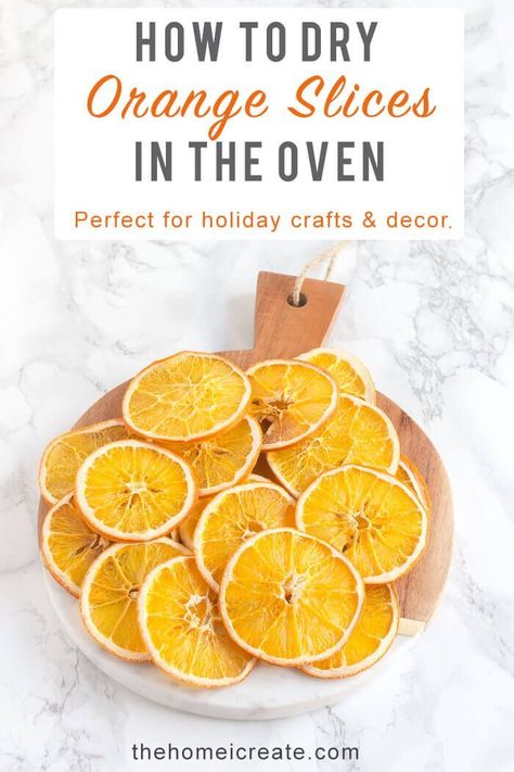 Step by step instructions on how to easily dry orange slices in the oven for Christmas crafts, potpourri, dessert garnish and more. #thehomeicreate #driedorangeslices  #christmascrafts #holidaydecor #holidayncrafts #christmasdecor #orange Dry Orange Slices, Classic Holiday Decor, Potpourri Recipes, Orange Christmas, Dried Orange Slices, Dried Oranges, Simple Christmas Decor, Orange Slices, Classic Holiday