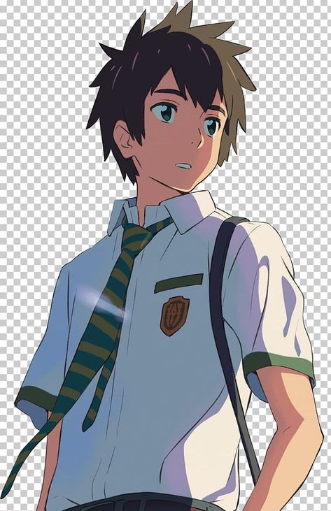 Your Name Anime Drawing, Your Name Taki, Taki Tachibana, Mitsuha And Taki, Mitsuha Miyamizu, Character Design Teen, Brown Hair Cartoon, Hair Cartoon, Anime Png