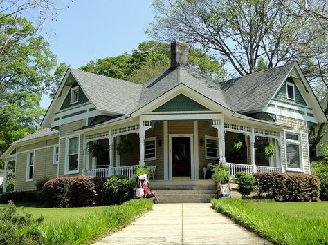 Victorian house with corner entrance | ... ago 1890 corner house because the entrance faces the corner of the Cottage Style Homes Exterior, Cottage House Designs, Southern Architecture, Cottage Style Home, Cottage Style Homes, Corner House, Small Cottage, Cottage House Plans, Beach Cottage