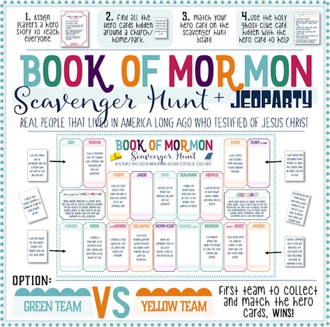 Scripture Scavenger Hunt, Primary Activity Ideas, Book Of Mormon Scriptures, Mormon Scriptures, Primary Activity, Activity Day Girls, Lds Scriptures, Yw Activities, Photo Scavenger Hunt